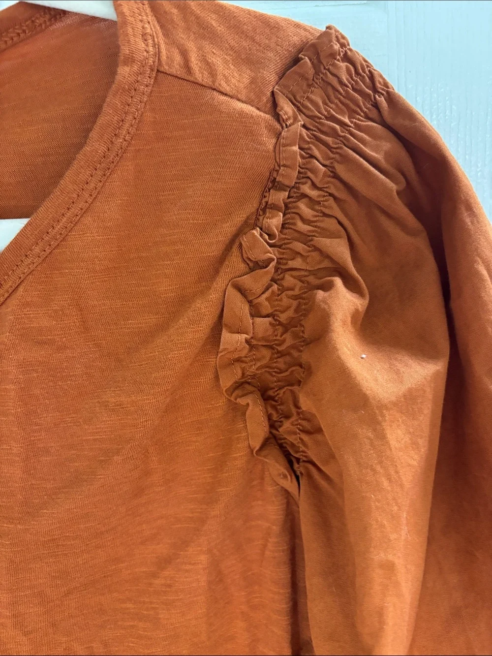 Banana Republic Rust Orange Puff-Sleeve Women's Top